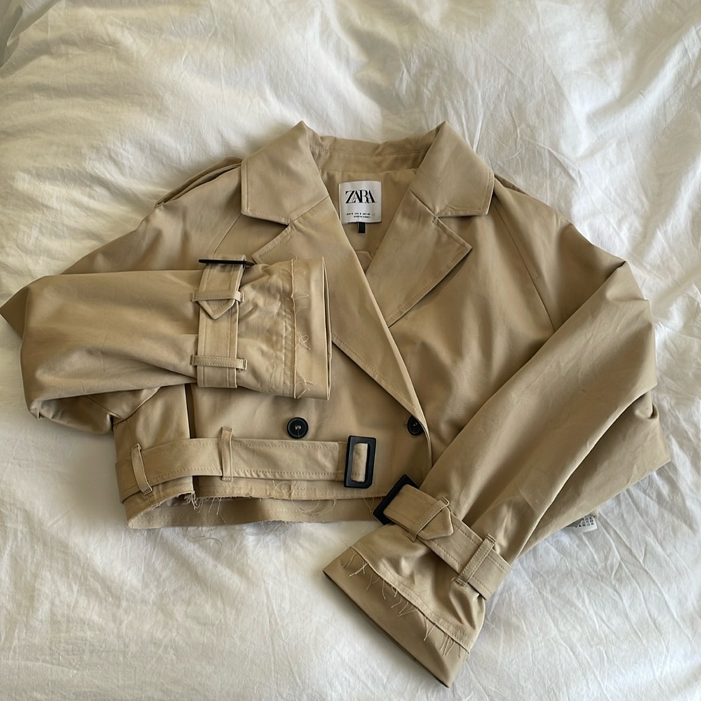 Zara crop trench jacket S